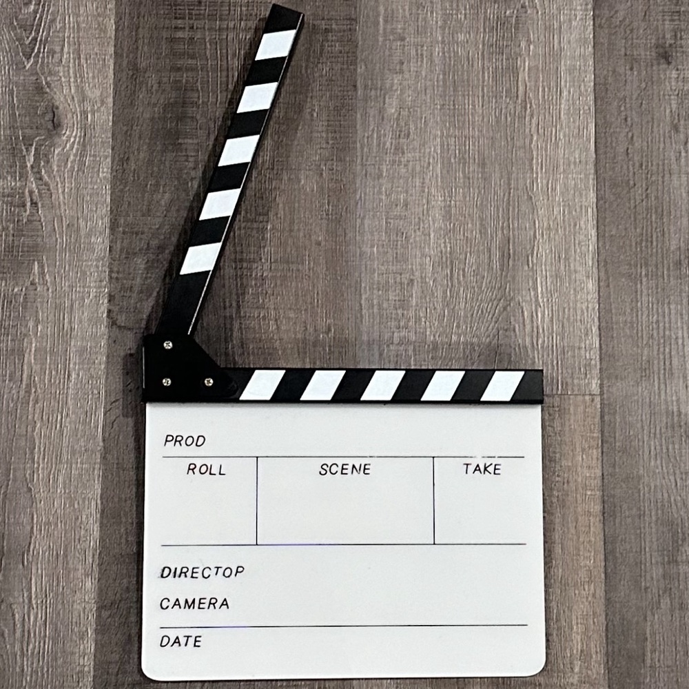 White Dry Erase Hollywood Clapboard